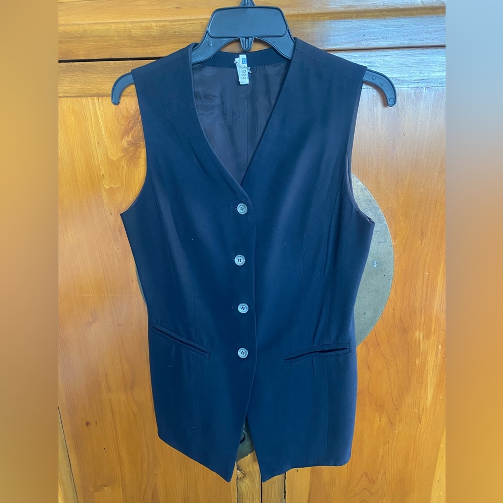 Vintage 90s vest Black Button-Up very well made fully lined. Made in USA
